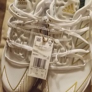 Mens adidas ADIZERO AFTERBURNER 7 GOLD Baseball Spike Cleats Athletic